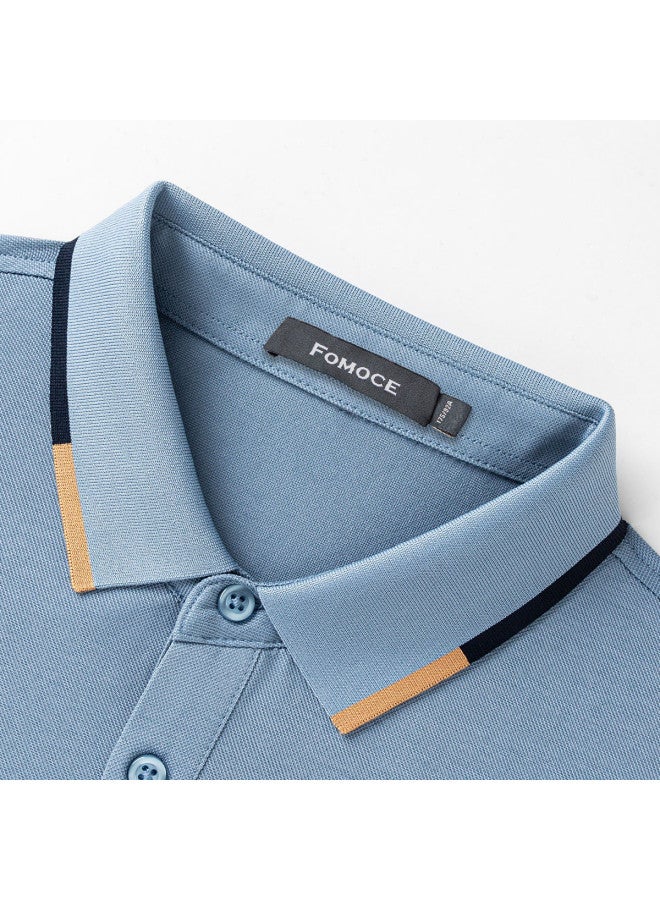 Fomoce new Summer Solid Color Business Casual Men's Short-sleeve Polo Shirt - Image 4