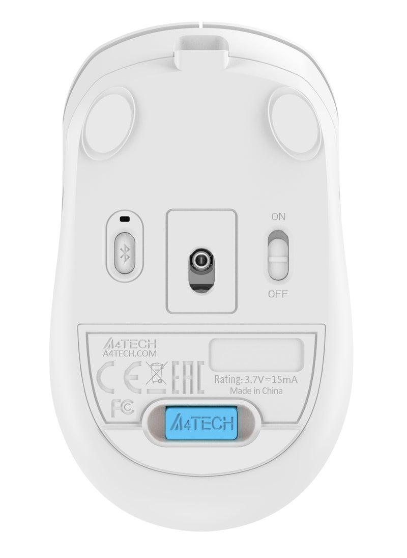 A4TECH - Fstyler Dual-Functions Rechargeable Air Mouse FG10CS Air2, [Desk+Air] Bluetooth & 2.4GHz, Consistent Wireless Stability, USB Type-C Charging Cable, Windows 7/8/8.1/10/11, Grayish White - Image 1