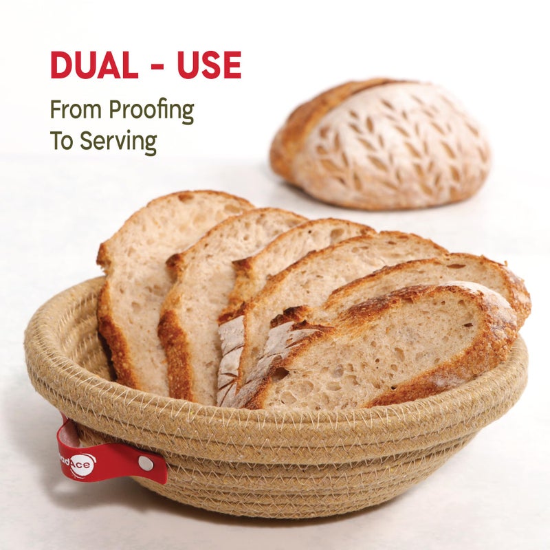 Kneadace Cotton Rope Banneton Bread Proofing Basket Set  2 X Round Bread Basket With Liners & Covers For Artisan Bread Baking  Sourdough Bread Baking Supplies - Image 4