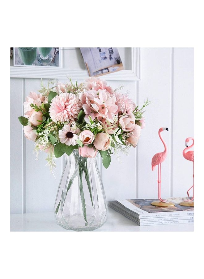 2-Piece Artificial Peony Bouquet Pink/Green - Image 3