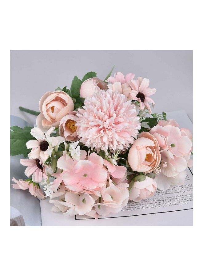 2-Piece Artificial Peony Bouquet Pink/Green - Image 5