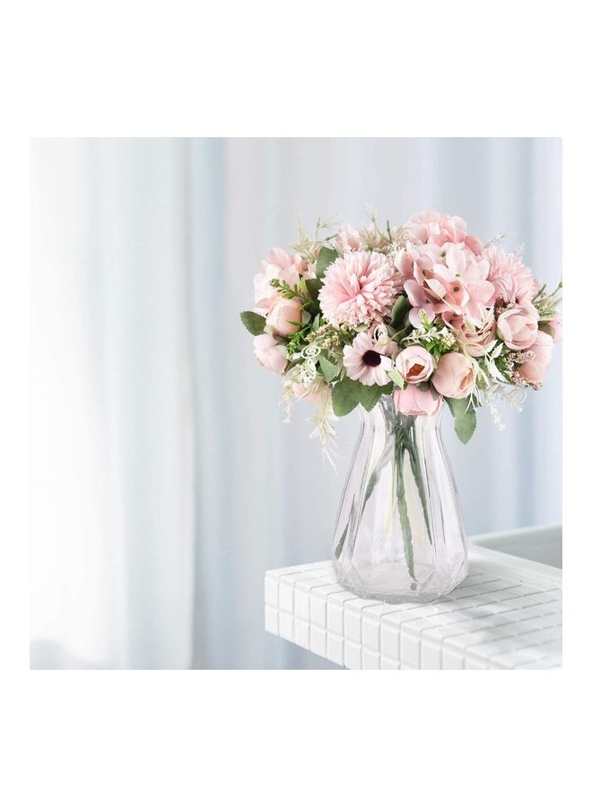 2-Piece Artificial Peony Bouquet Pink/Green - Image 2