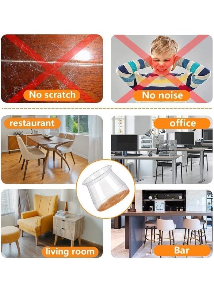 HZYH 24 Pcs Silicone Chair Leg Floor Protectors for Hardwood Floors,Metal Chair Feet Protectors,Bar Stool Leg Protectors，Chair Leg Covers Protect Floors from Scratches Reduce Noise - Image 4