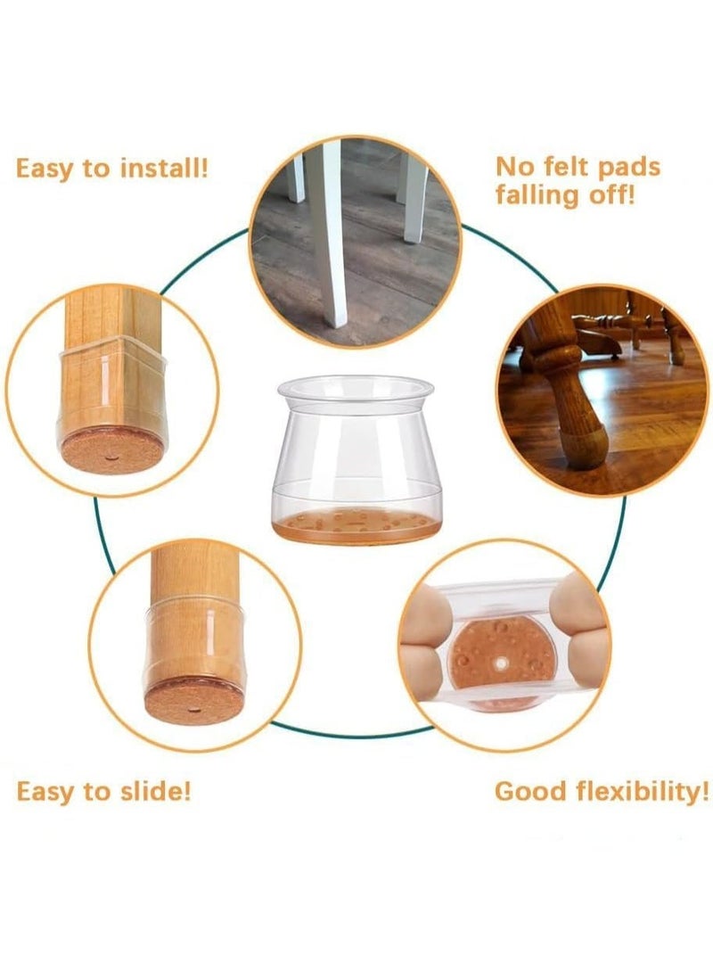 HZYH 24 Pcs Silicone Chair Leg Floor Protectors for Hardwood Floors,Metal Chair Feet Protectors,Bar Stool Leg Protectors，Chair Leg Covers Protect Floors from Scratches Reduce Noise - Image 2