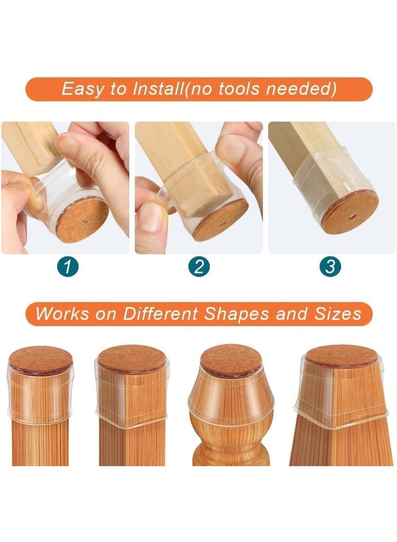 HZYH 24 Pcs Silicone Chair Leg Floor Protectors for Hardwood Floors,Metal Chair Feet Protectors,Bar Stool Leg Protectors，Chair Leg Covers Protect Floors from Scratches Reduce Noise - Image 5