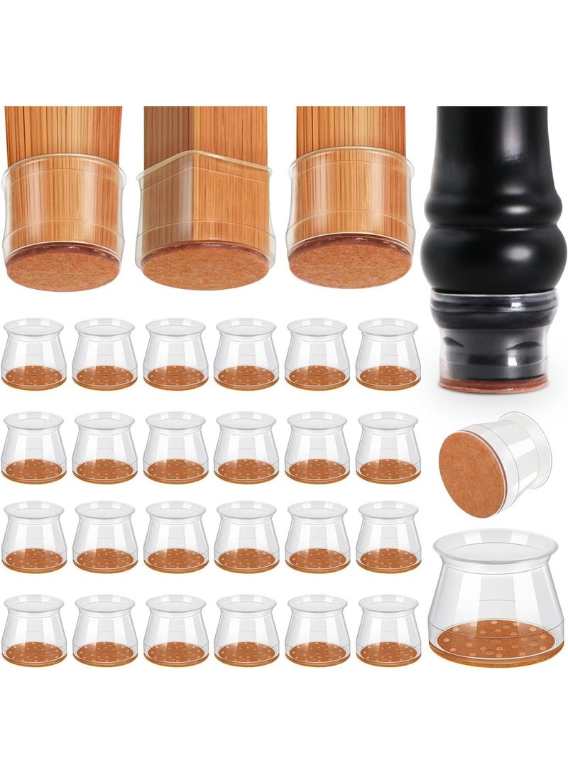 HZYH 24 Pcs Silicone Chair Leg Floor Protectors for Hardwood Floors,Metal Chair Feet Protectors,Bar Stool Leg Protectors，Chair Leg Covers Protect Floors from Scratches Reduce Noise - Image 1