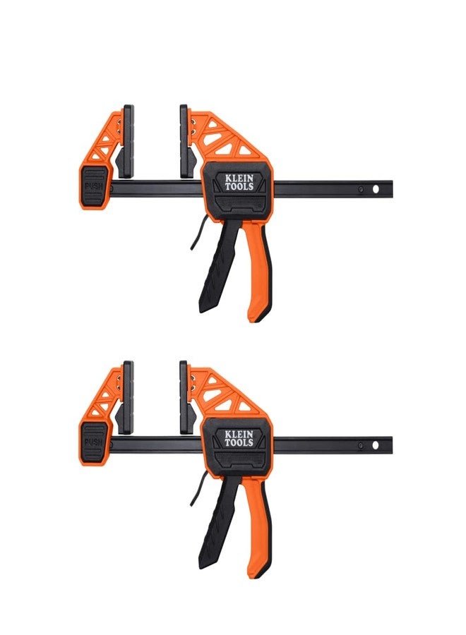 Klein Tools 47550 Speed-Klamp 6-Inch, Clamp/Spreader 2-Pack, 150-Pound Clamping Force, One-Handed-Operation for Woodworking and Metal Projects - Image 1