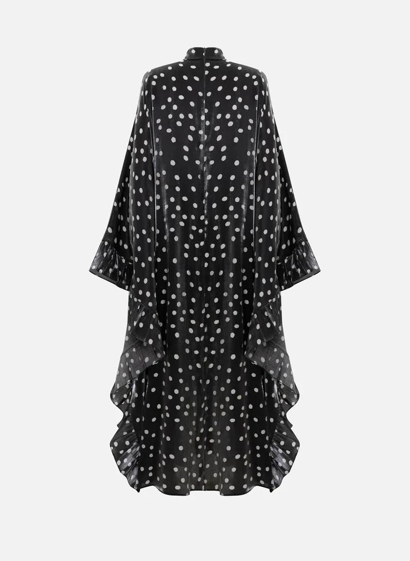 Lichi  Polka dot maxi dress with ruffles on the sleeves for Women | Best Price UAE