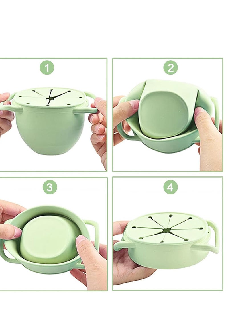 SOLARAE 2 Pack Silicone Baby Snack Cup with Lid Pots for Toddlers First Training Spill Proof Containers Fruits Vegetables and Nuts - Image 4