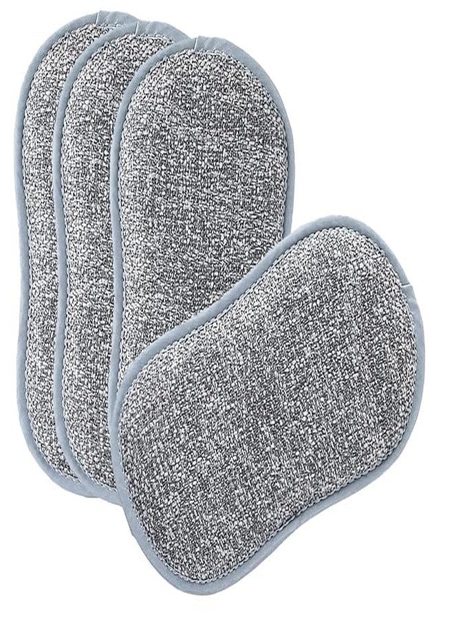 Vortipu Multi-Purpose Scrub Sponges for Kitchen Non-Scratch Microfiber Sponge Along with Heavy Duty Scouring Power - Effortless Cleaning of Dishes, Pots and Pans All at Once (Pack of 4) - Image 1
