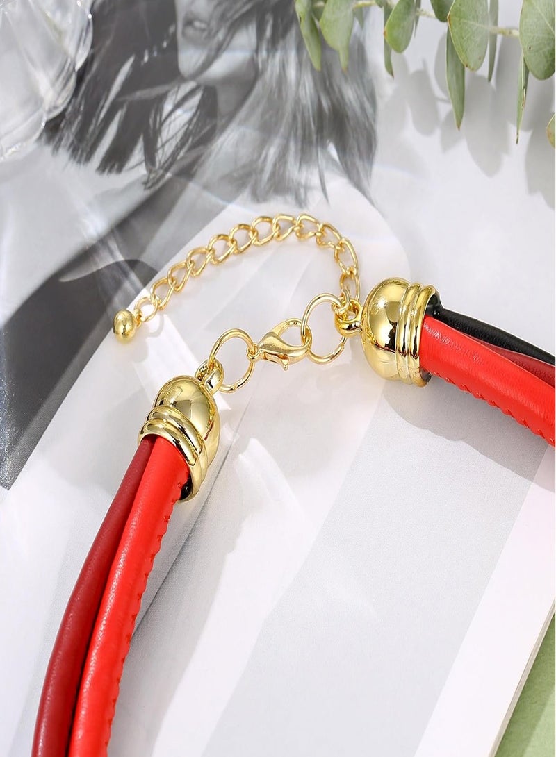 قلادة مجموعة القرط للسيدات ، فريدة من نوعها لون قلادة قلادة الملابس والمجوهرات المصنوعة يدويا . - Image 4