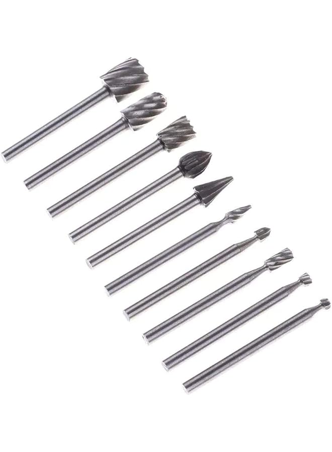 erorex 10Pcs Hss Carbide Rotary Files Diamond Burrs Set Fits Dremel Rotary Tool For Grinder Drill Diy Wood Working Carving Metal Polishing Engraving Drilling - Image 1