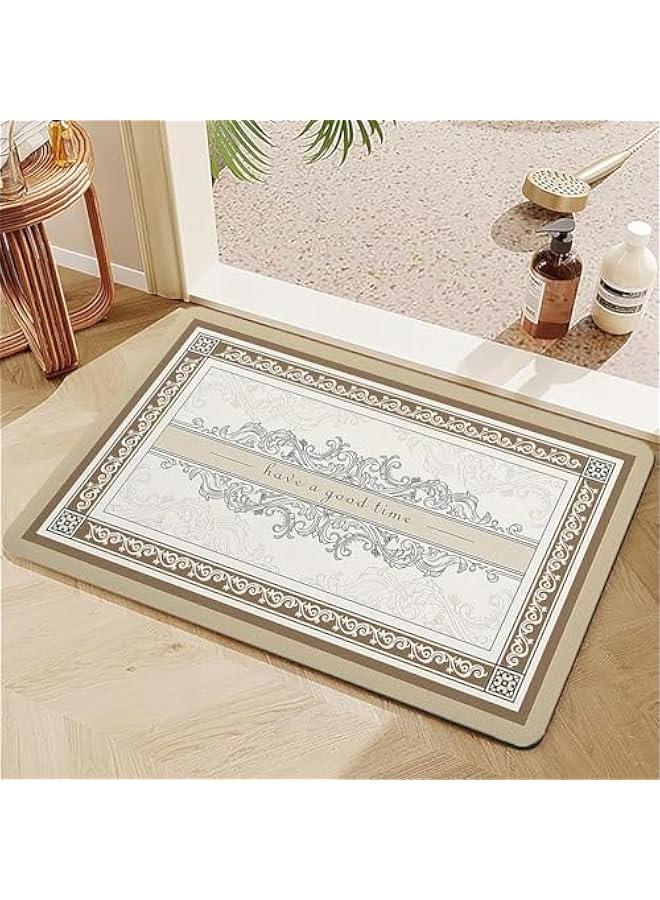 هوكور سجادة حمام من بايبي - مقاس 40 × 60 سم سريعة الجفاف ومضادة للانزلاق - سجادة حمام فائقة الامتصاص وصديقة للبيئة للحمام - سجادة ارضية ناعمة وسميكة من المطاط (بني) - Image 1