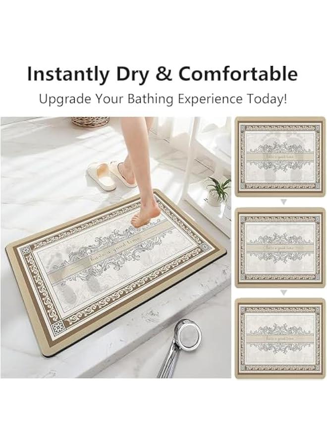 هوكور سجادة حمام من بايبي - مقاس 40 × 60 سم سريعة الجفاف ومضادة للانزلاق - سجادة حمام فائقة الامتصاص وصديقة للبيئة للحمام - سجادة ارضية ناعمة وسميكة من المطاط (بني) - Image 2