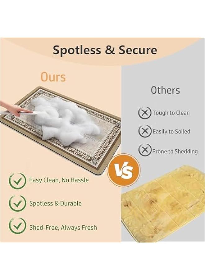 هوكور سجادة حمام من بايبي - مقاس 40 × 60 سم سريعة الجفاف ومضادة للانزلاق - سجادة حمام فائقة الامتصاص وصديقة للبيئة للحمام - سجادة ارضية ناعمة وسميكة من المطاط (بني) - Image 3