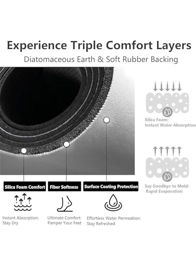 هوكور سجادة حمام من بايبي - مقاس 40 × 60 سم سريعة الجفاف ومضادة للانزلاق - سجادة حمام فائقة الامتصاص وصديقة للبيئة للحمام - سجادة ارضية ناعمة وسميكة من المطاط (بني) - Image 5