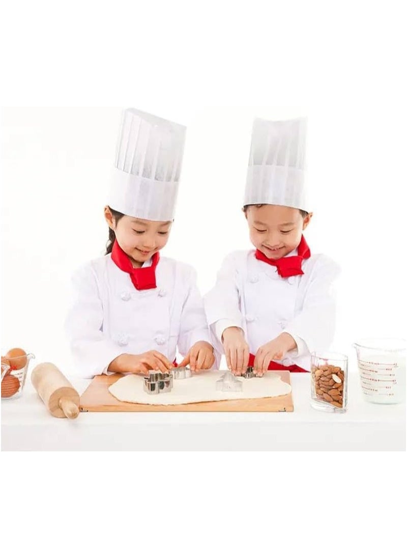 2 Pieces Chef Hats Non-Woven Paper Fiber for Adults and Kids