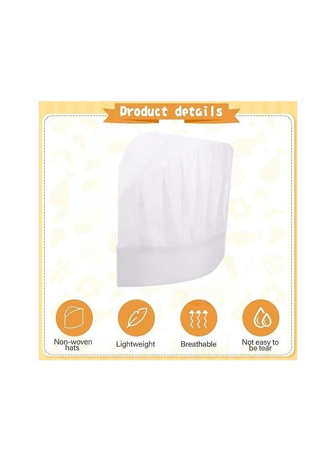 2 Pieces Chef Hats Non-Woven Paper Fiber for Adults and Kids