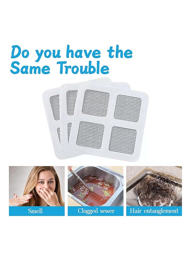 100 Pcs Shower Drain Cover Hair Catcher,Shower Drain Mesh Sticker,Adhesive Window Screen Repair Tape Kit  - Image 2