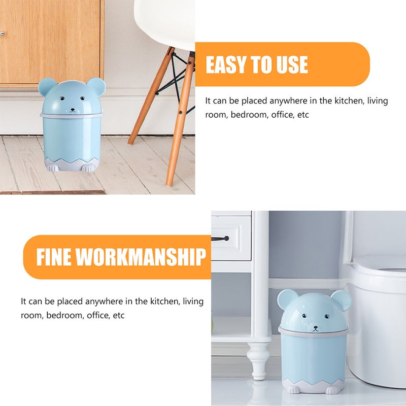 2pcs Cartoon Animal Trash Can Desktop Trash Can Tiny Garbage Can Lovely Garbage Can - Image 4