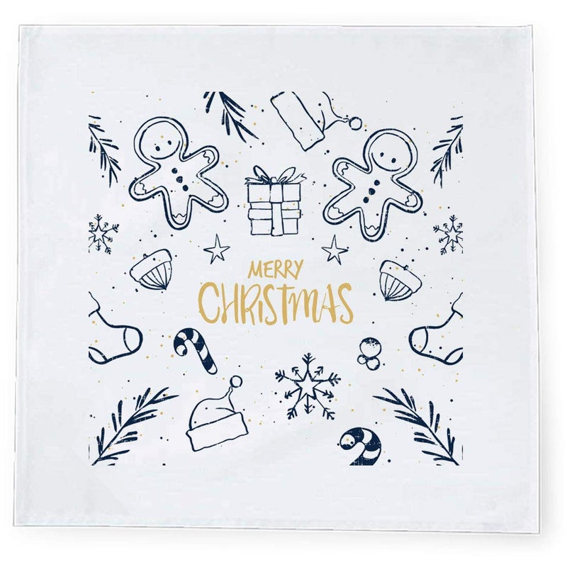 Khakee 6 Pcs Christmas Theme Tafta Silk Table Napkins 10x 10 for Xmas Decoration Christmas OrnamentsChristmas Gift npxmas58P - Image 2