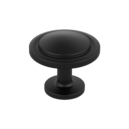 Amerock 10BX37025MB Matte Black Cabinet Knob 1316 inch 30mm Diameter 10 Pack Loop Furniture Hardware - Image 1