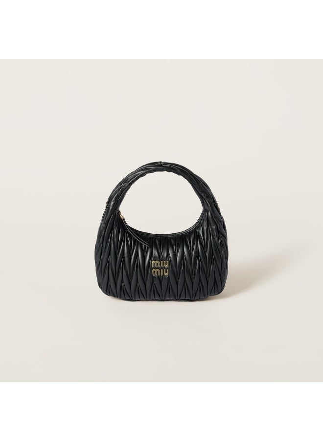 MIU Miu wander matelass é soft leather hobo underarm bag women's handbag (Black)  - Image 1
