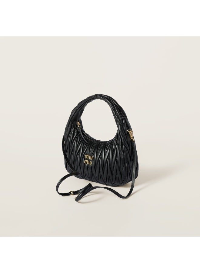 MIU Miu wander matelass é soft leather hobo underarm bag women's handbag (Black)  - Image 3
