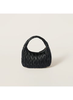 MIU Miu wander matelass é soft leather hobo underarm bag women's handbag (Black)  - Image 4