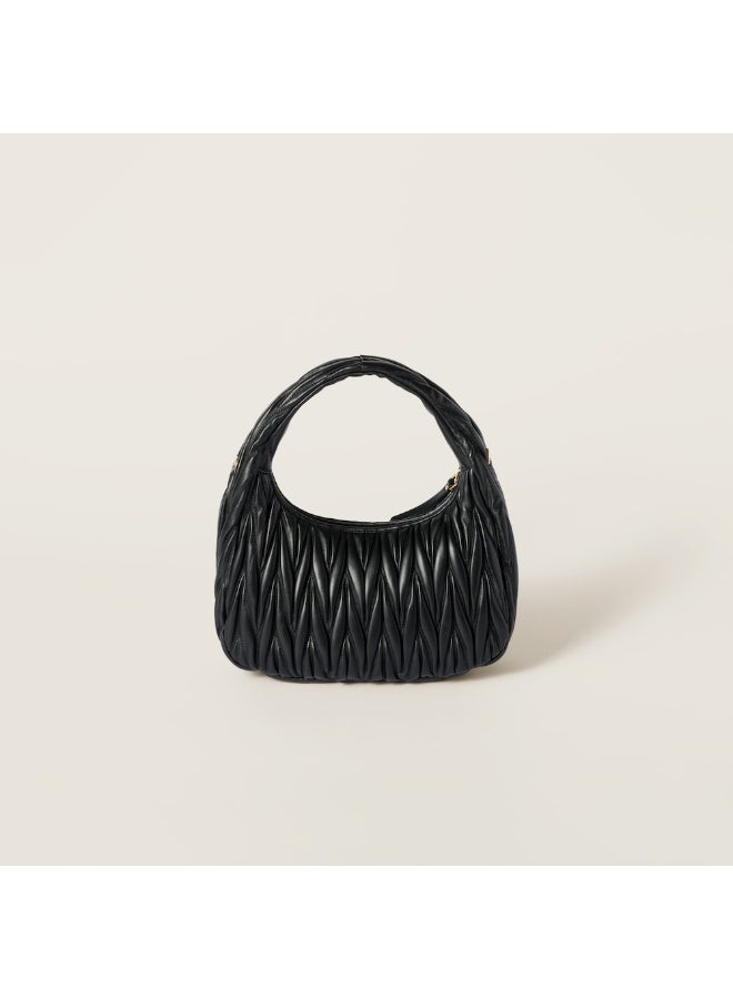 MIU Miu wander matelass é soft leather hobo underarm bag women's handbag (Black)  - Image 4