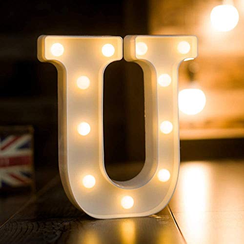 MIRADH LED Marquee Letter-U Alphabet Light Up for Decoration - Image 1