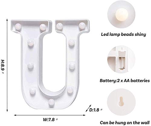 MIRADH LED Marquee Letter-U Alphabet Light Up for Decoration - Image 2