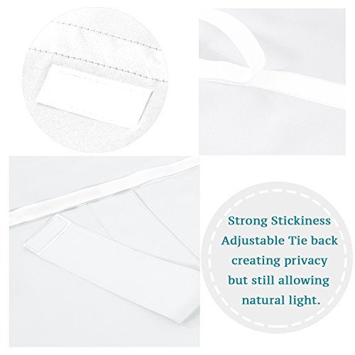 Flamingo P Room Darkening French Door Curtain for Tricia Window Door, Pure White Door Curtains, Thermal Insulated Energy Saving Curtain/Drape/Drapery, Single Panel, 26 x 68 Inches - Image 5