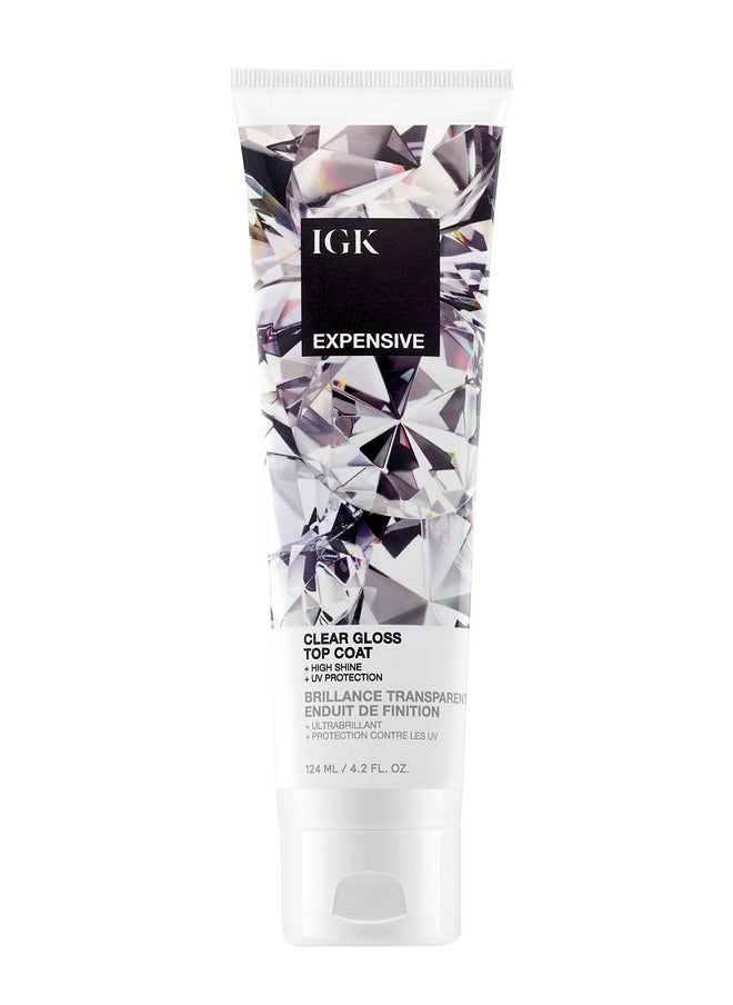 iGK Expensive Clear Gloss Top Coat ; Shine + Strengthen + Smooth ; Vegan + Cruelty Free ; 4.2 Oz  - Image 2