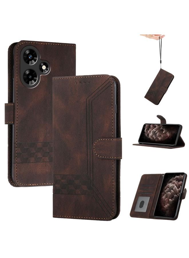 S-TOP Case For Infinix Hot 30 Cubic Skin Feel Flip Leather Phone Case - Image 1