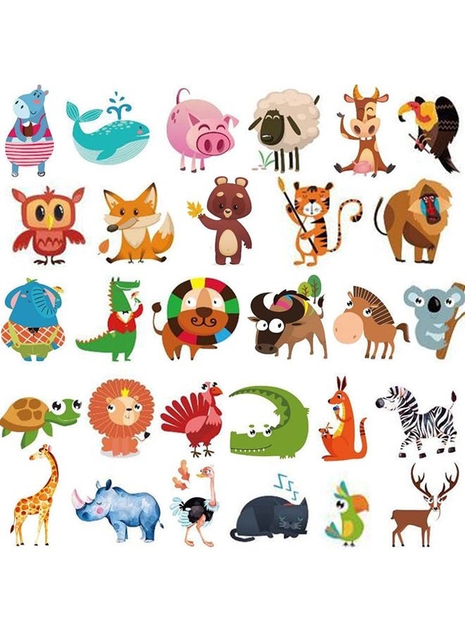 Ooopsiun Zoo Animals Temporary Tattoos for Kids- 100 Tattoos, Animals Birthday Party Decorations Supplies Favors for Kids Boys Girls - Image 1