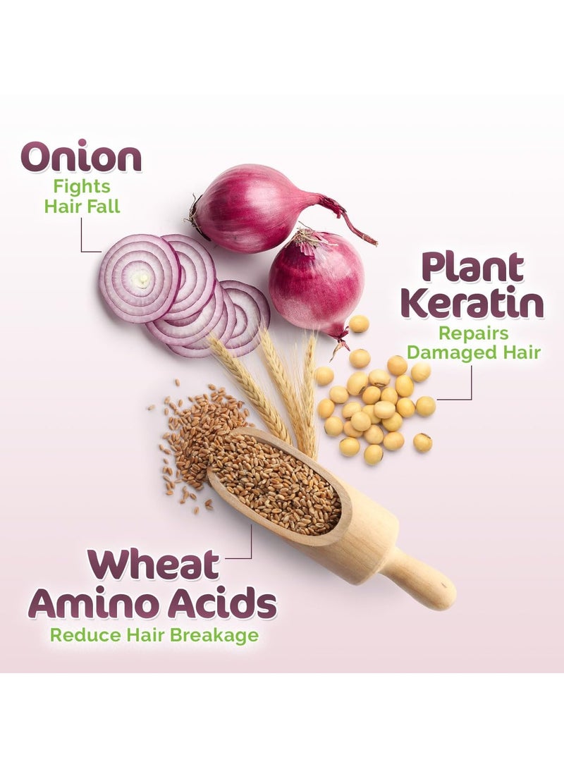 Mama Earth Onion Shampoo for Hair Growth and Hair Fall Control with Onion and Plant Keratin | Reduces Hair Fall | Strengthens & Smoothens Hair | For Men & Women | 250ml - Image 5