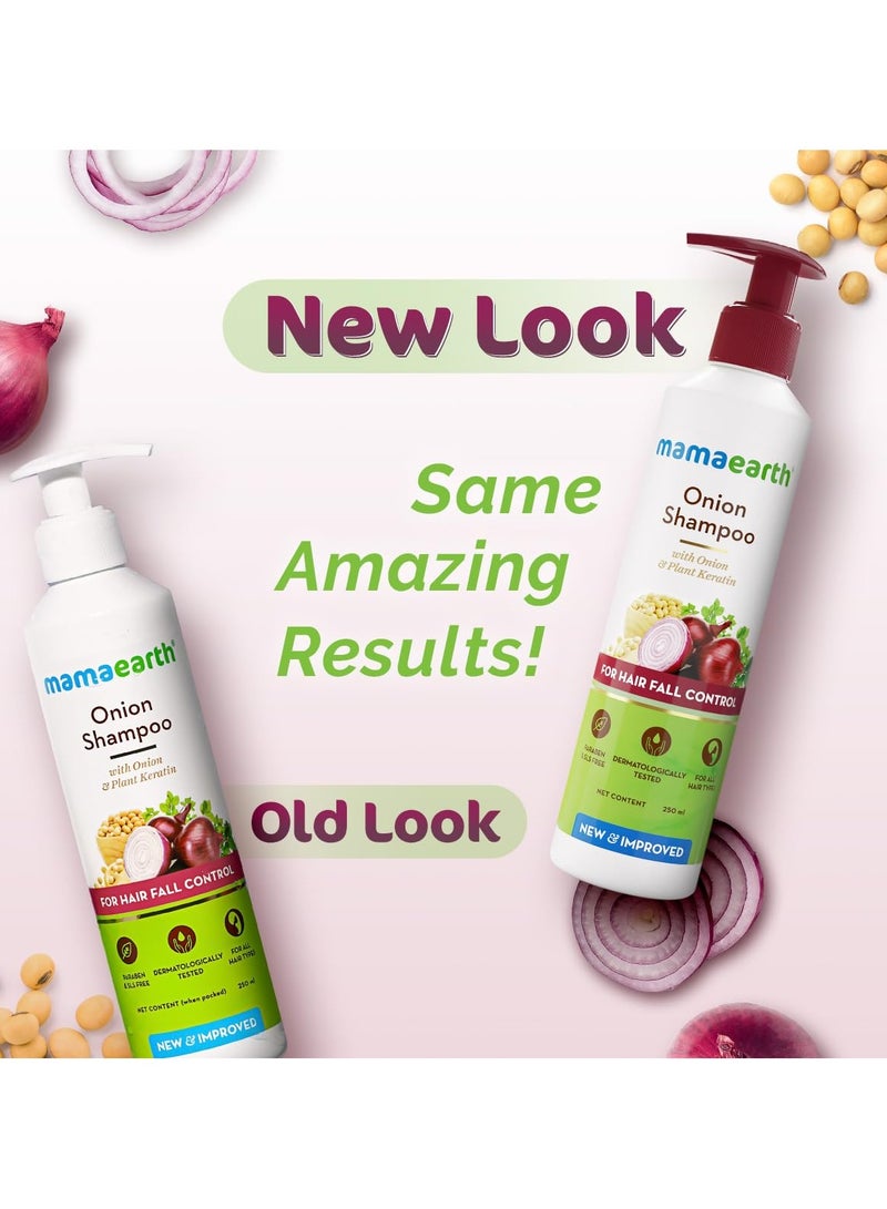 Mama Earth Onion Shampoo for Hair Growth and Hair Fall Control with Onion and Plant Keratin | Reduces Hair Fall | Strengthens & Smoothens Hair | For Men & Women | 250ml - Image 4