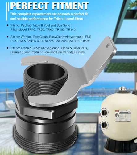 Bonbo 154714 2Inch Bulkhead Replacement Kit 151602 Interior Bulkhead Nut Metal Wrench Fits for PacFab Triton II Pool and Spa Sand Filters TR40 TR50 TR60 TR100 TR140 - Image 3