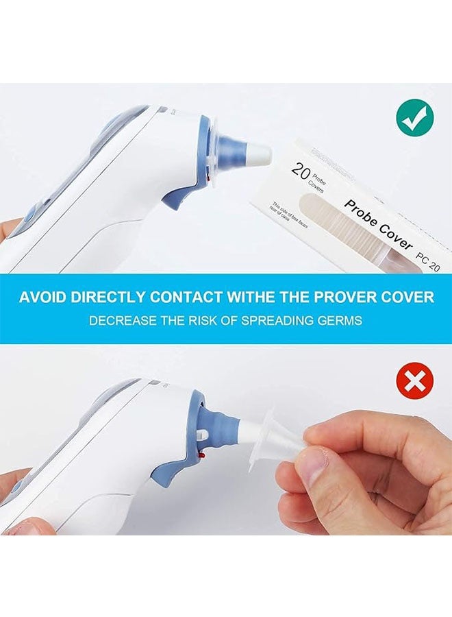 40 جهاز كمبيوتر شخصي استبدال غطاء المسبار لدرجة حرارة الأذن, غطاء مرشحات عدسة المسح الحراري, غطاء مرشح غطاء إعادة التعبئة, مصممة بشكل مريح - Image 3