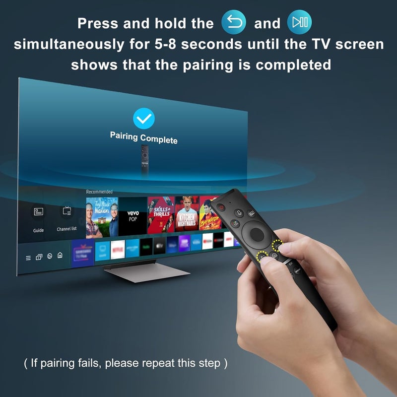 EWO'S جهاز التحكم عن بعد الصوتي من EWO لتلفزيون Samsung الذكي QLED وUHD وFrame وCurved وSolar بدقة 4K و8K، طرازات Q60 وQ70 وQ80 وQ90 وسلسلة 8 وسلسلة 9 وTU8000 وAU8000 وCU7000 وCU8000، بديل لجهاز التحكم عن بعد الصوتي - Image 5