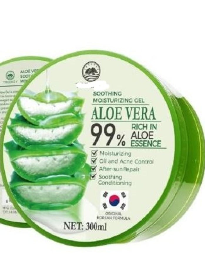ألو فيرا جل مرطب وملطف غني بخلاصة الصبار بنسبة 99%، 300 مل