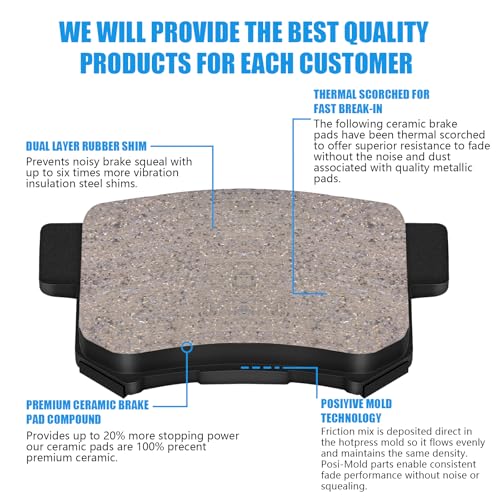 HYFTJYZ Ceramic Rear Brake Pads Set Compatible with 2013-2018 Acura RDX;2010-2012 Acura RDX(Base);2010-2011 Honda Accord Crosstour;2005-2016 Honda CR-V;2012-2015 Honda Crosstour(D1086) - Image 2