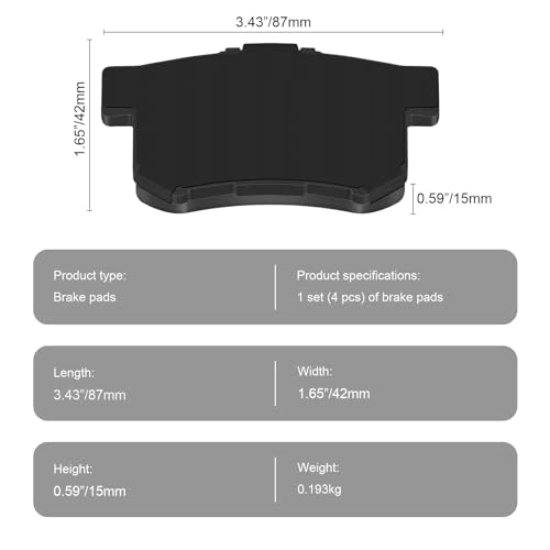 HYFTJYZ Ceramic Rear Brake Pads Set Compatible with 2013-2018 Acura RDX;2010-2012 Acura RDX(Base);2010-2011 Honda Accord Crosstour;2005-2016 Honda CR-V;2012-2015 Honda Crosstour(D1086) - Image 4