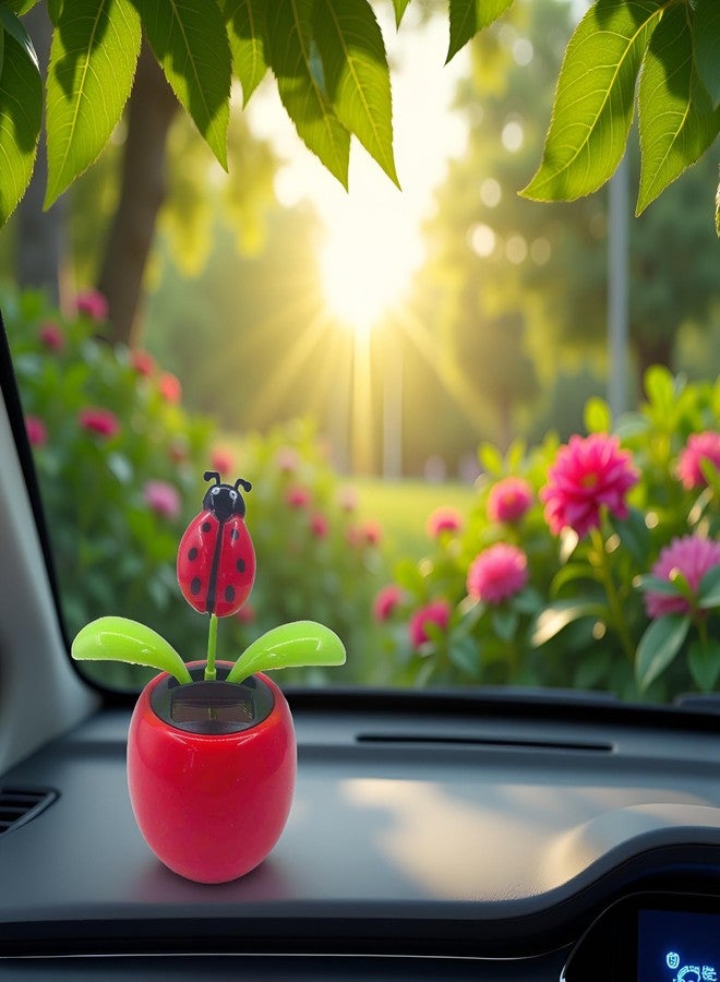 Jowxsx Red Solar Dancing Flower Car Dashboard Decorations - Funny Solar Powered Dancing Flower Pot Car Ornaments Flower Swinging Toy for Car Decor, Funny Gifts for Friends Solar Power Kits - Image 4