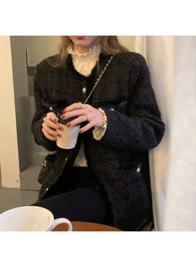Modal Semi-Turtleneck Lace Blouse Women Autumn Winter Elegant Hollowed Out Brushed Fleece Lined Base Layer French Retro High-End Top - Image 4