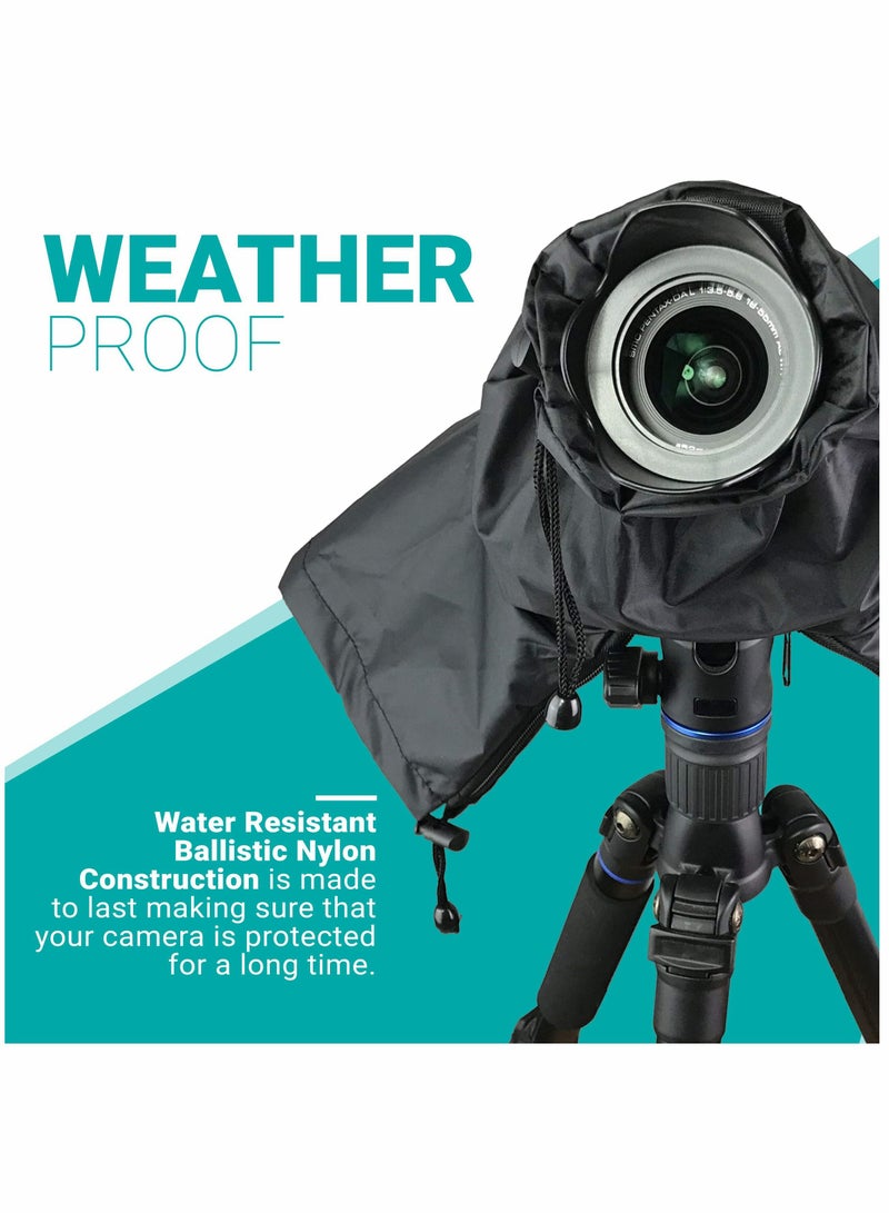 SYOSI Professional Nylon Camera Rain Cover with Enclosed Hand Sleeves, Photo Camera Accessories for Photography Rain Gear - Image 3