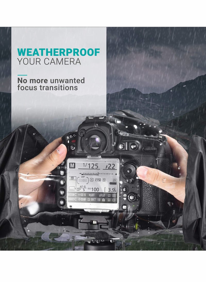 SYOSI Professional Nylon Camera Rain Cover with Enclosed Hand Sleeves, Photo Camera Accessories for Photography Rain Gear - Image 5