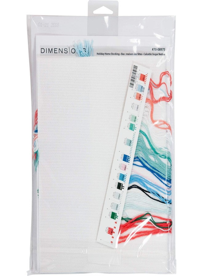 Dimensions Counted Cross Stitch 'Let It Snow' Personalized Christmas Stocking Kit, 14 Count White Aida Cloth, 16'' - Image 4