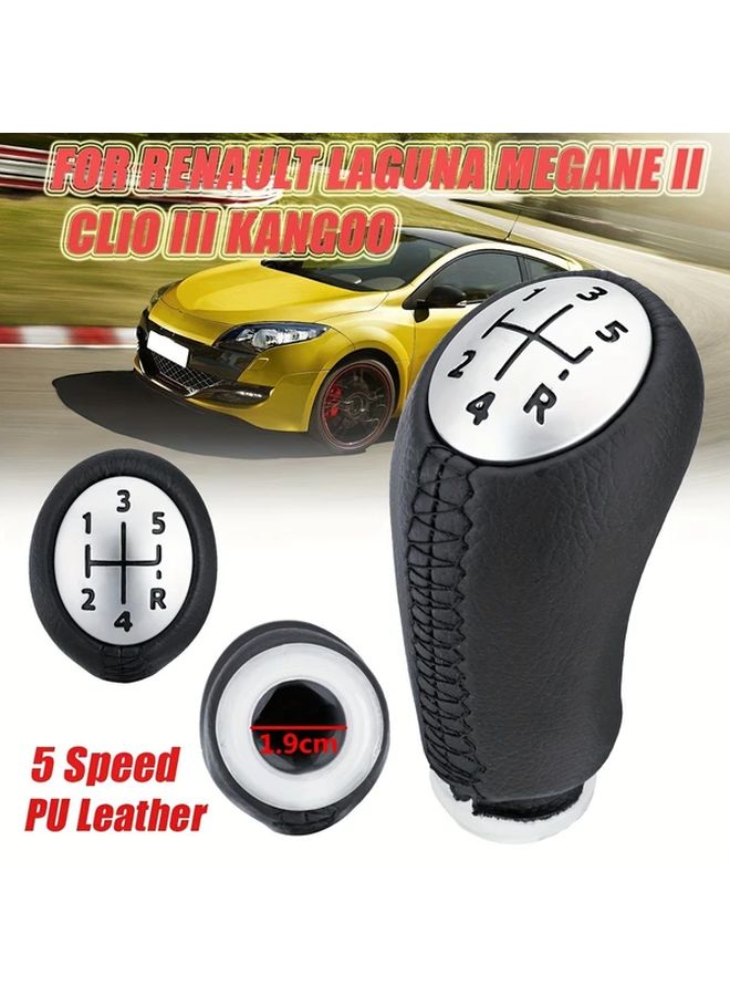 5 Speed Matte Faux Leather Gear Shift Knob for Renault Laguna Megane II Clio III Kango 1pc Durable Shift Knob Black White Markings - Image 1
